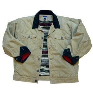 Vintage Patagonia Mens Medium Nuevo Range Coat Corduroy Collar Aztec Fleece Line